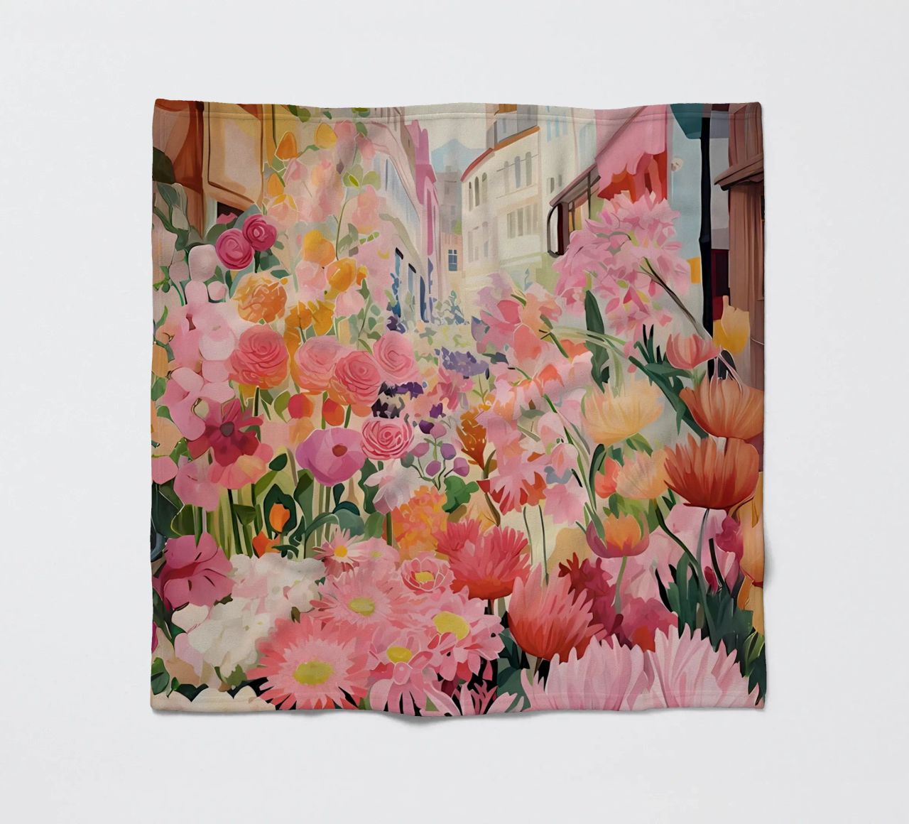 Blumenmarkt, Floral Poster, Abstrakter Druck, Moderne Kunst Fleecedecke von Boheme