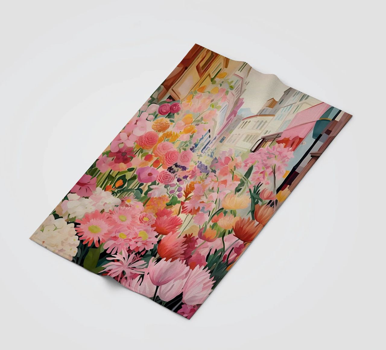 Blumenmarkt, Floral Poster, Abstrakter Druck, Moderne Kunst Fleecedecke von Boheme