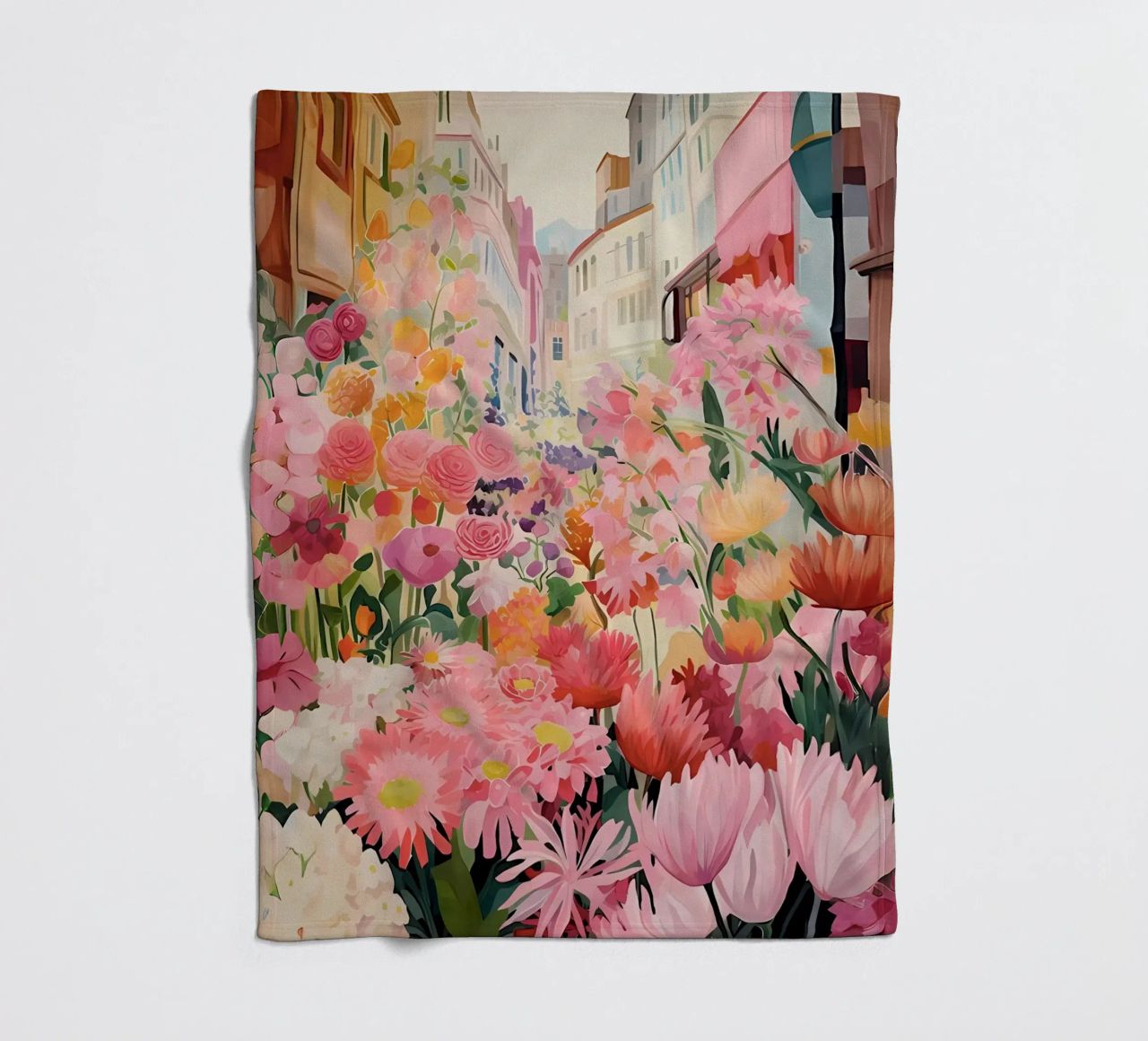 Blumenmarkt, Floral Poster, Abstrakter Druck, Moderne Kunst Fleecedecke von Boheme
