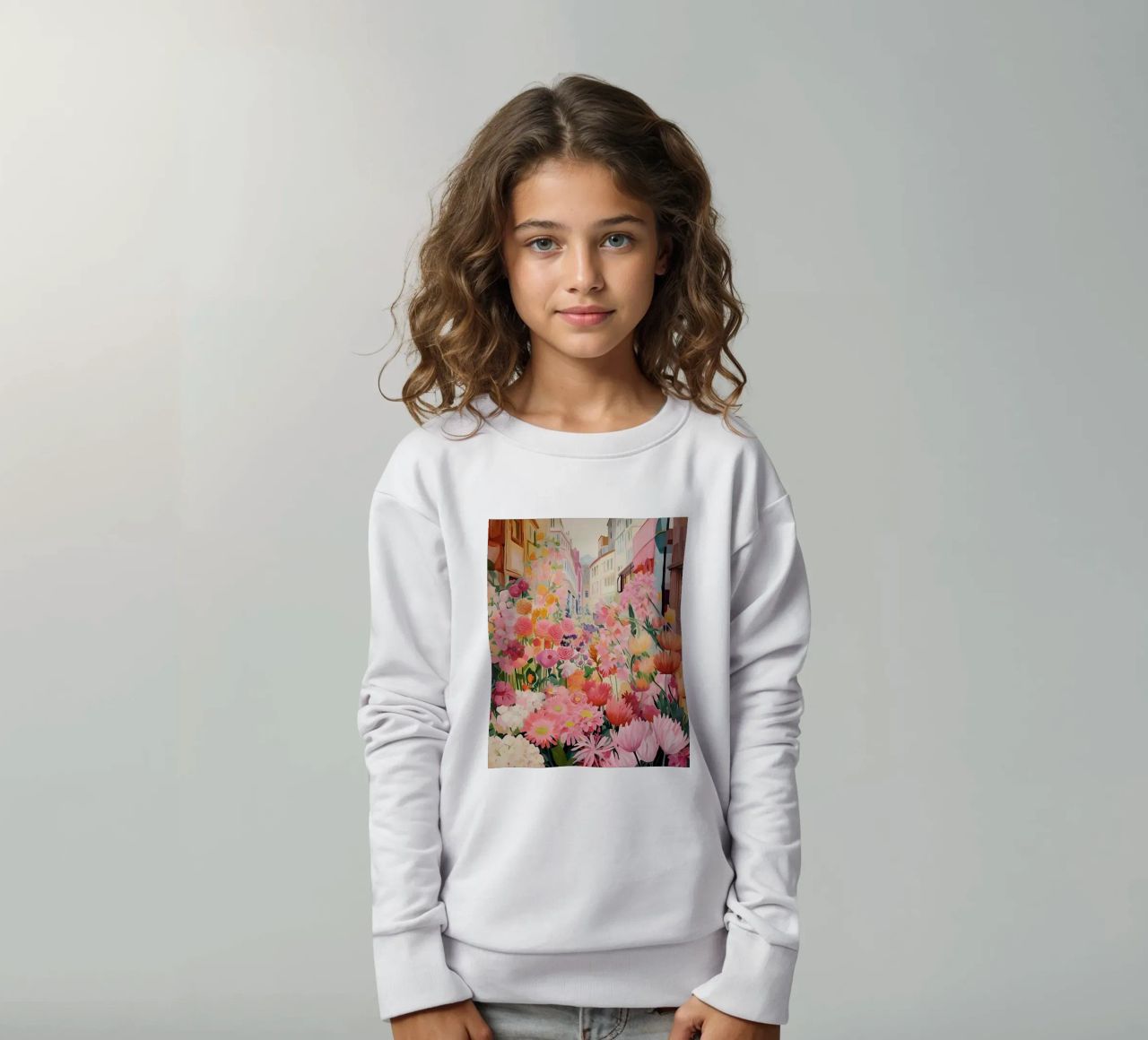 Blumenmarkt, Floral Poster, Abstrakter Druck, Moderne Kunst Kinder Sweatshirt von Boheme