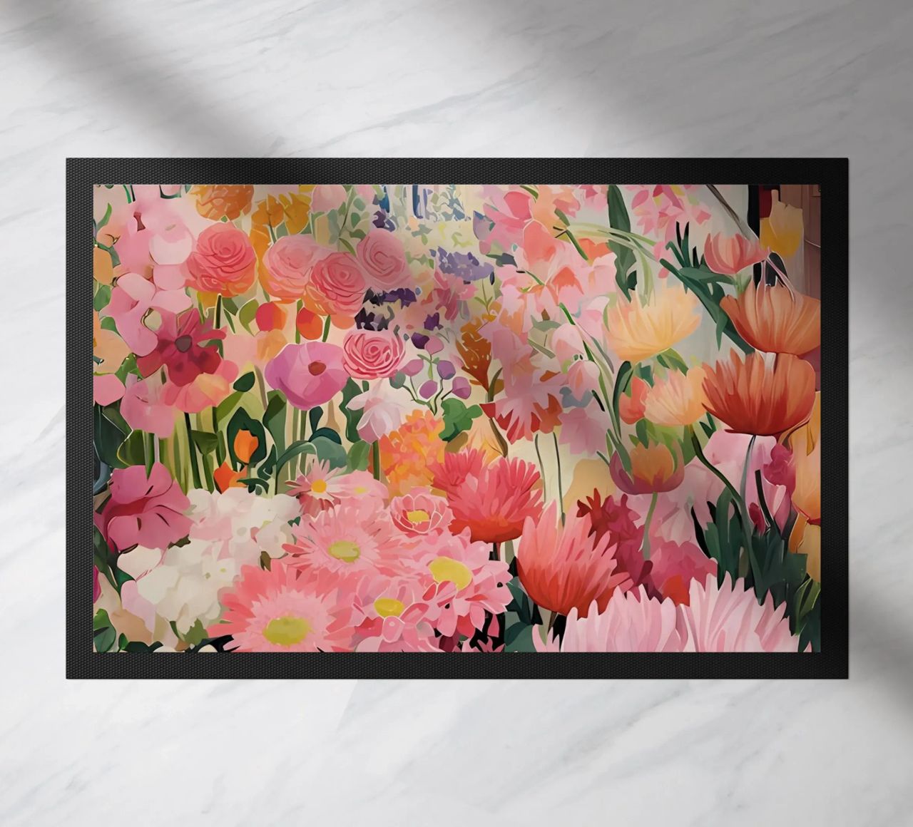 Blumenmarkt, Floral Poster, Abstrakter Druck, Moderne Kunst Fußmatte von Boheme