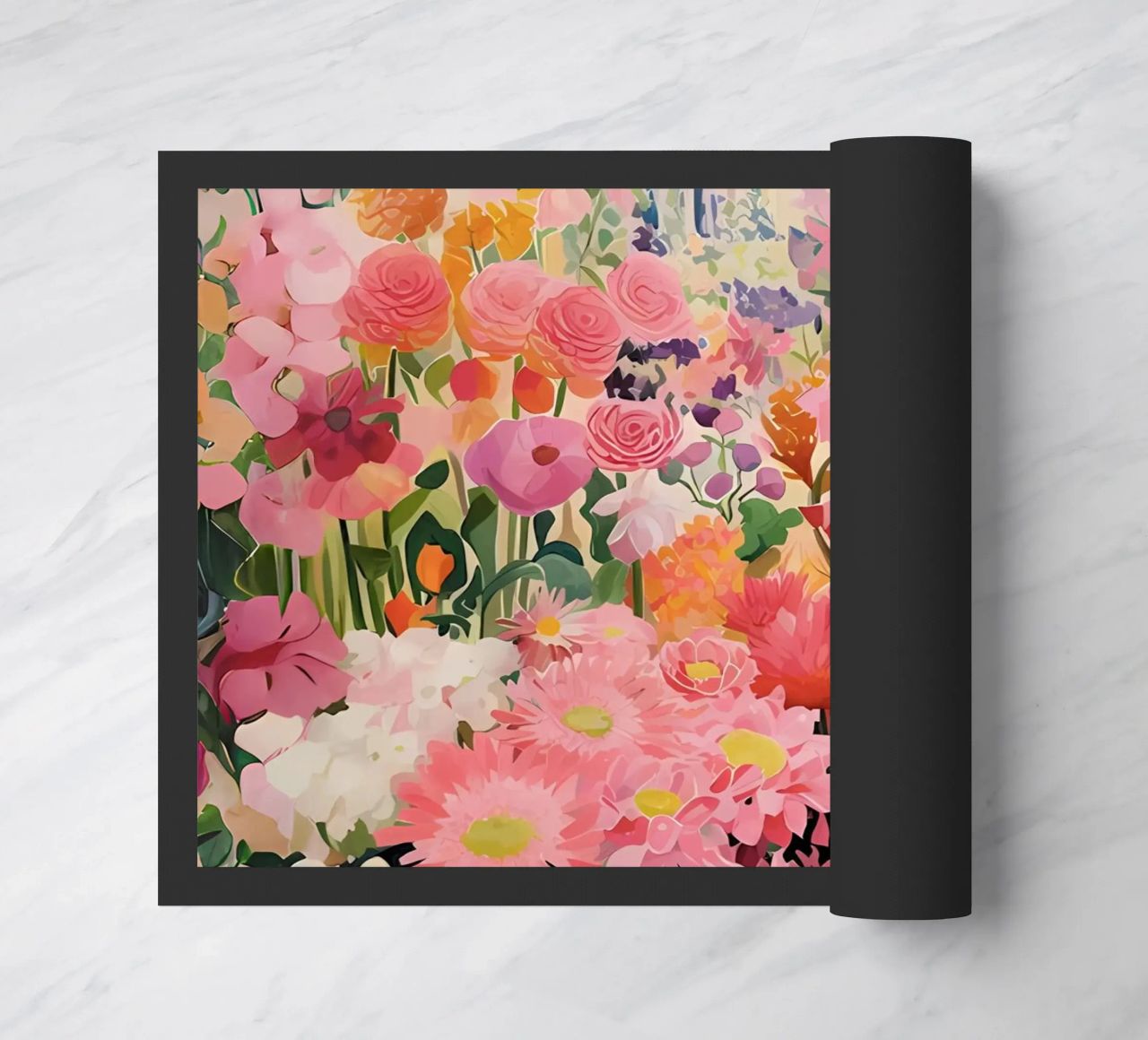 Blumenmarkt, Floral Poster, Abstrakter Druck, Moderne Kunst Fußmatte von Boheme