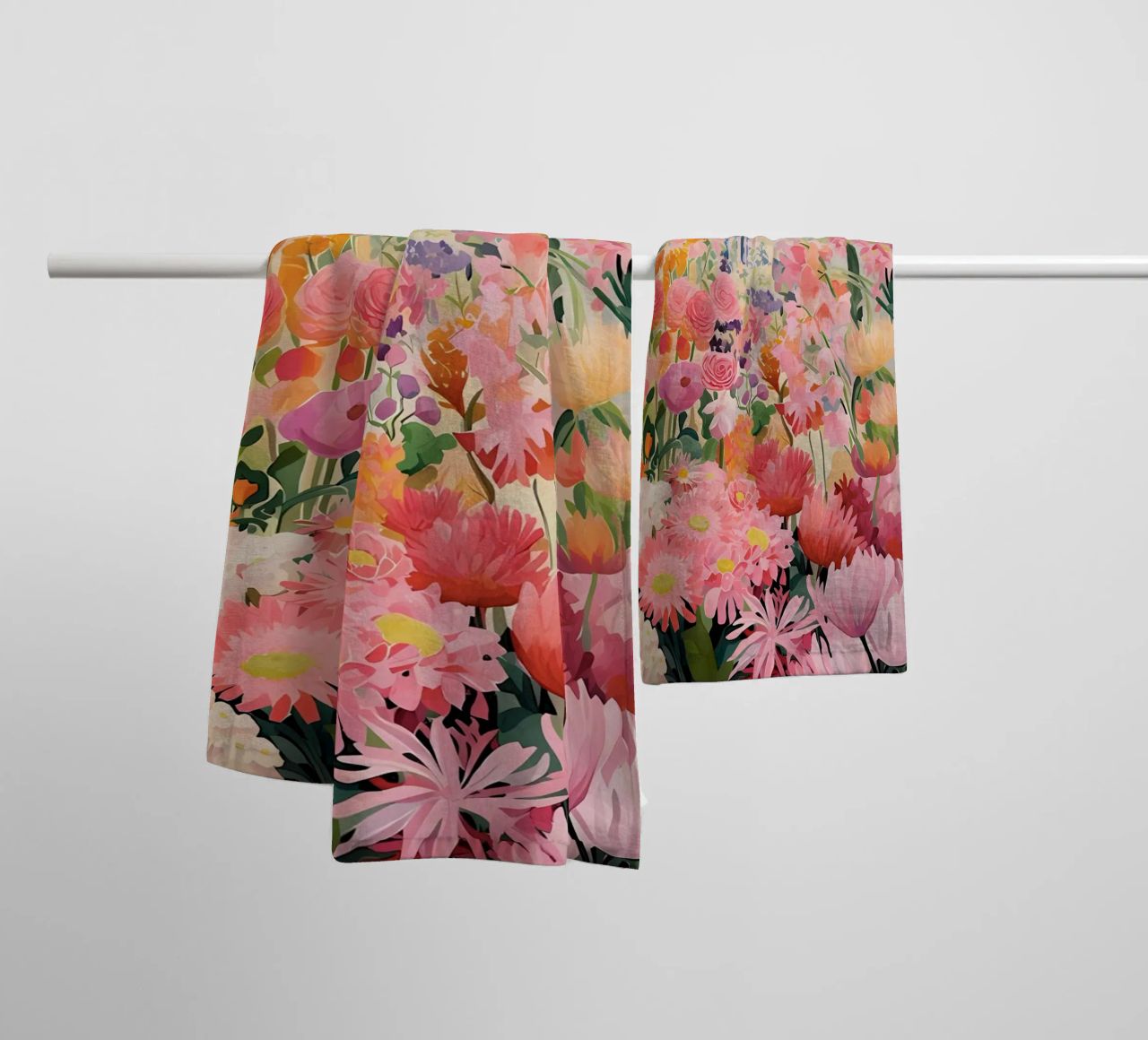 Blumenmarkt, Floral Poster, Abstrakter Druck, Moderne Kunst Handtuch von Boheme