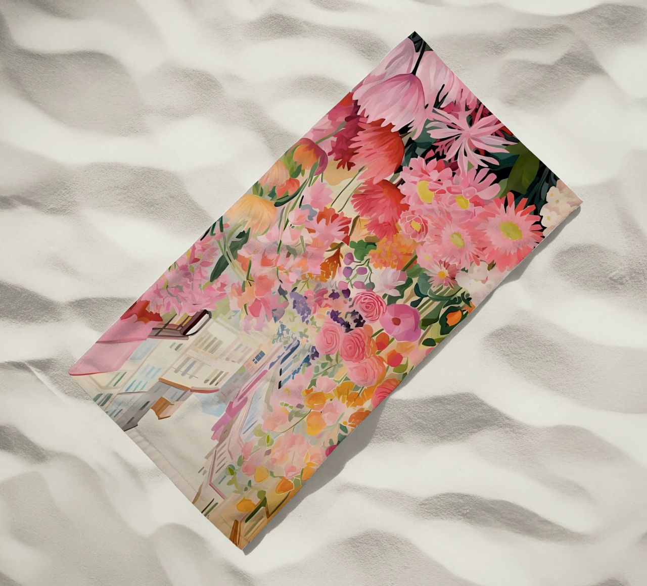 Blumenmarkt, Floral Poster, Abstrakter Druck, Moderne Kunst Strandtuch von Boheme