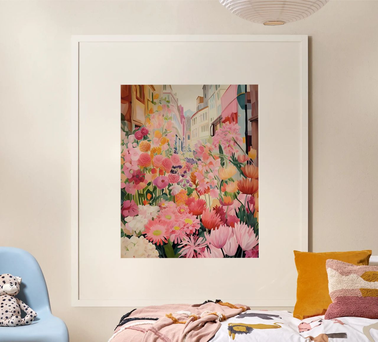 Blumenmarkt, Floral Poster, Abstrakter Druck, Moderne Kunst Poster von Boheme