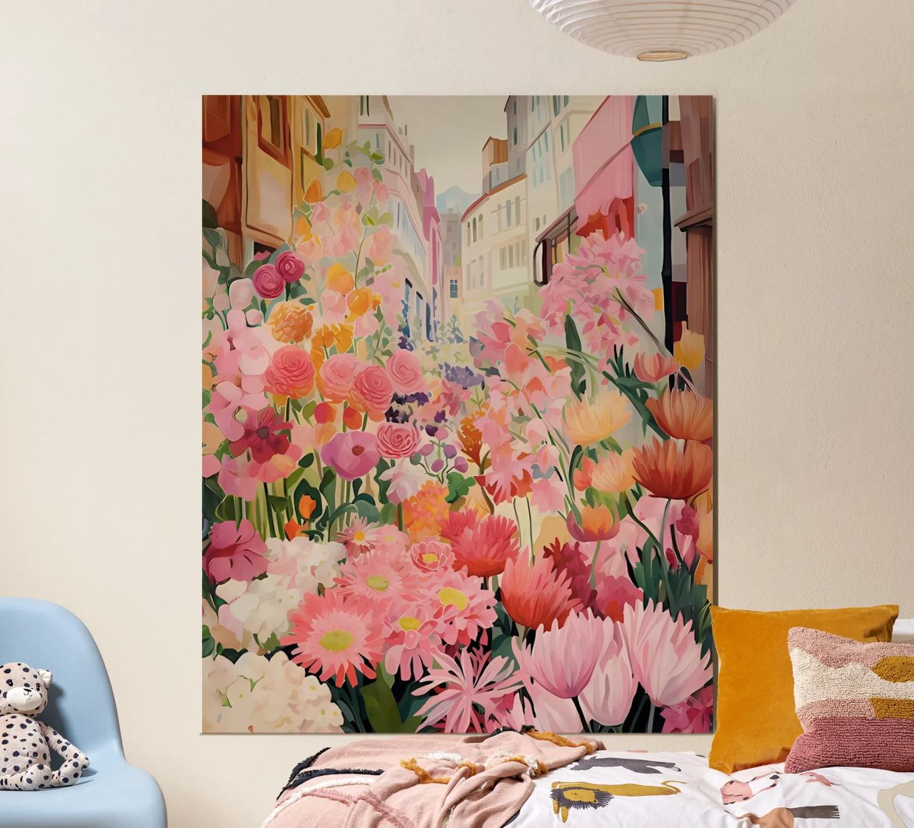 Blumenmarkt, Floral Poster, Abstrakter Druck, Moderne Kunst Poster von Boheme