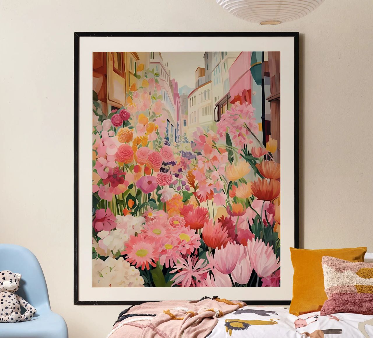 Blumenmarkt, Floral Poster, Abstrakter Druck, Moderne Kunst Poster von Boheme