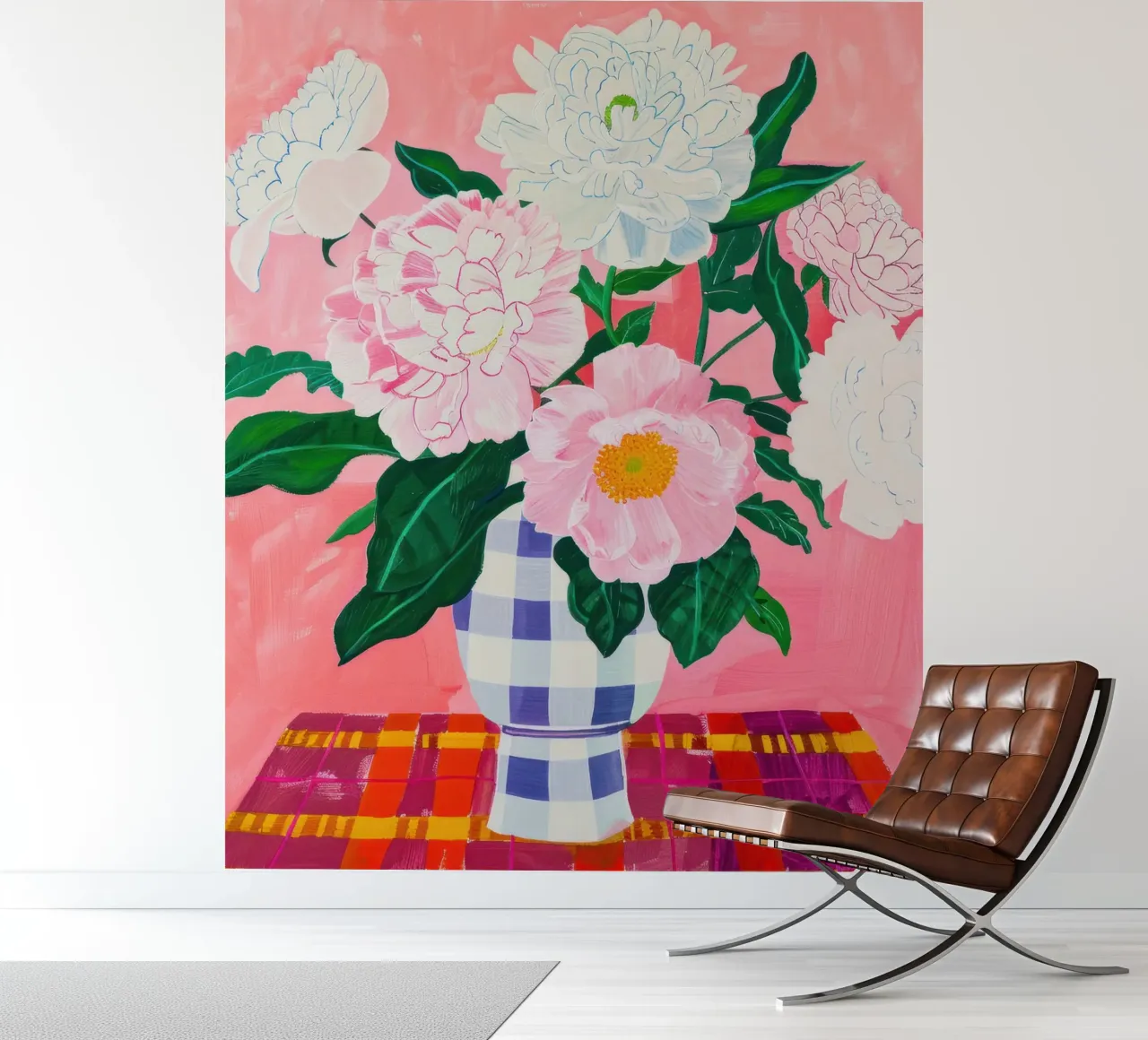 Abstrakte Blume Poster, Pfingstrose Druck Moderne abstrakte Kunst Fototapete von Boheme