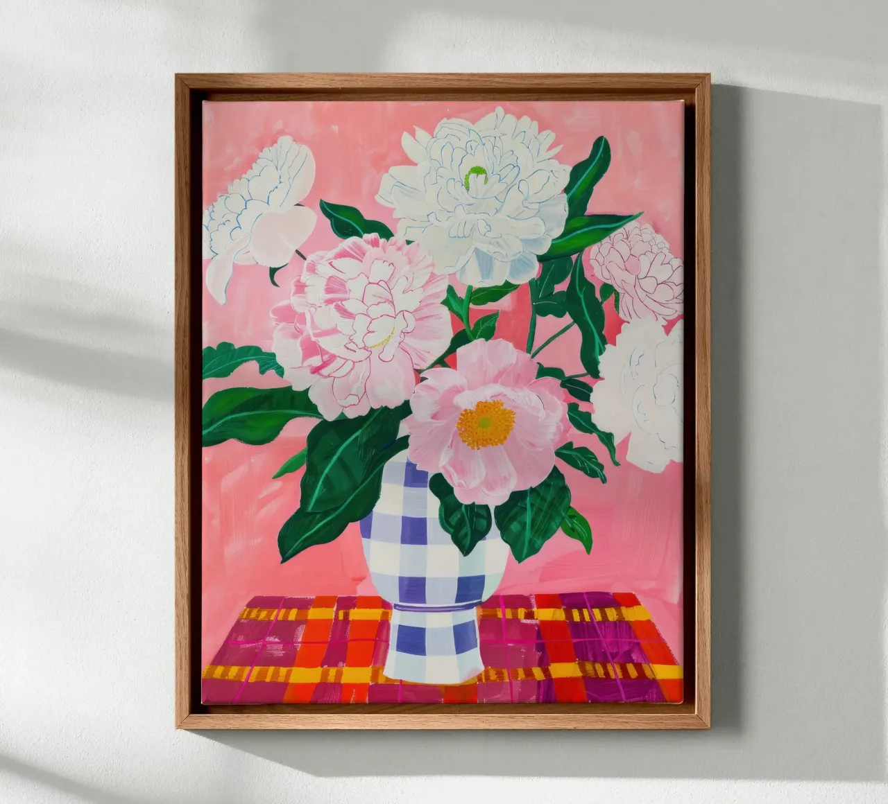 Abstracte Bloemen Poster, Pioenroos Print Moderne Abstracte Kunst canvas van Boheme