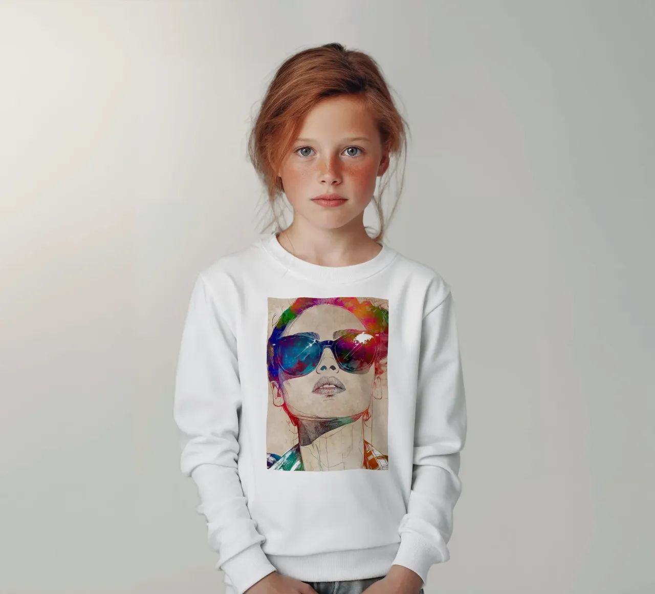 Sunglasses kids sweatshirt by Justyna Jaszke JBJart