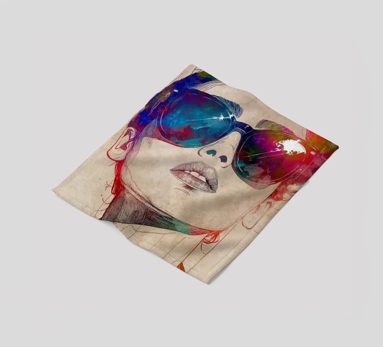 Sunglasses fleece blanket by Justyna Jaszke JBJart