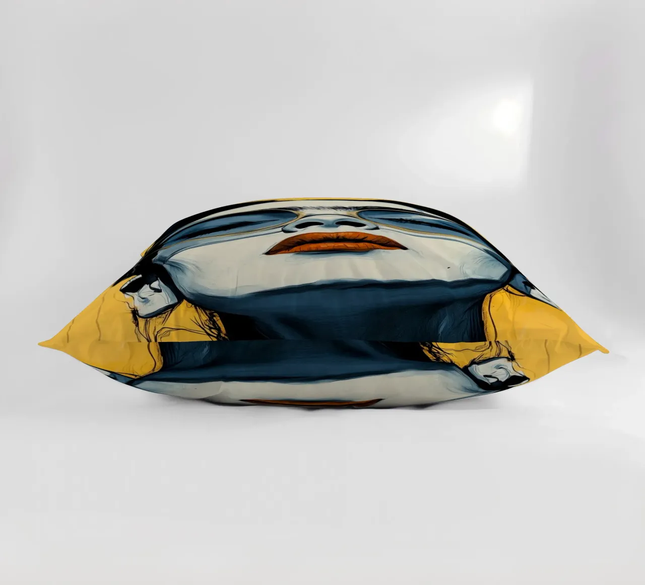 Woman face decorative cushion by Justyna Jaszke JBJart