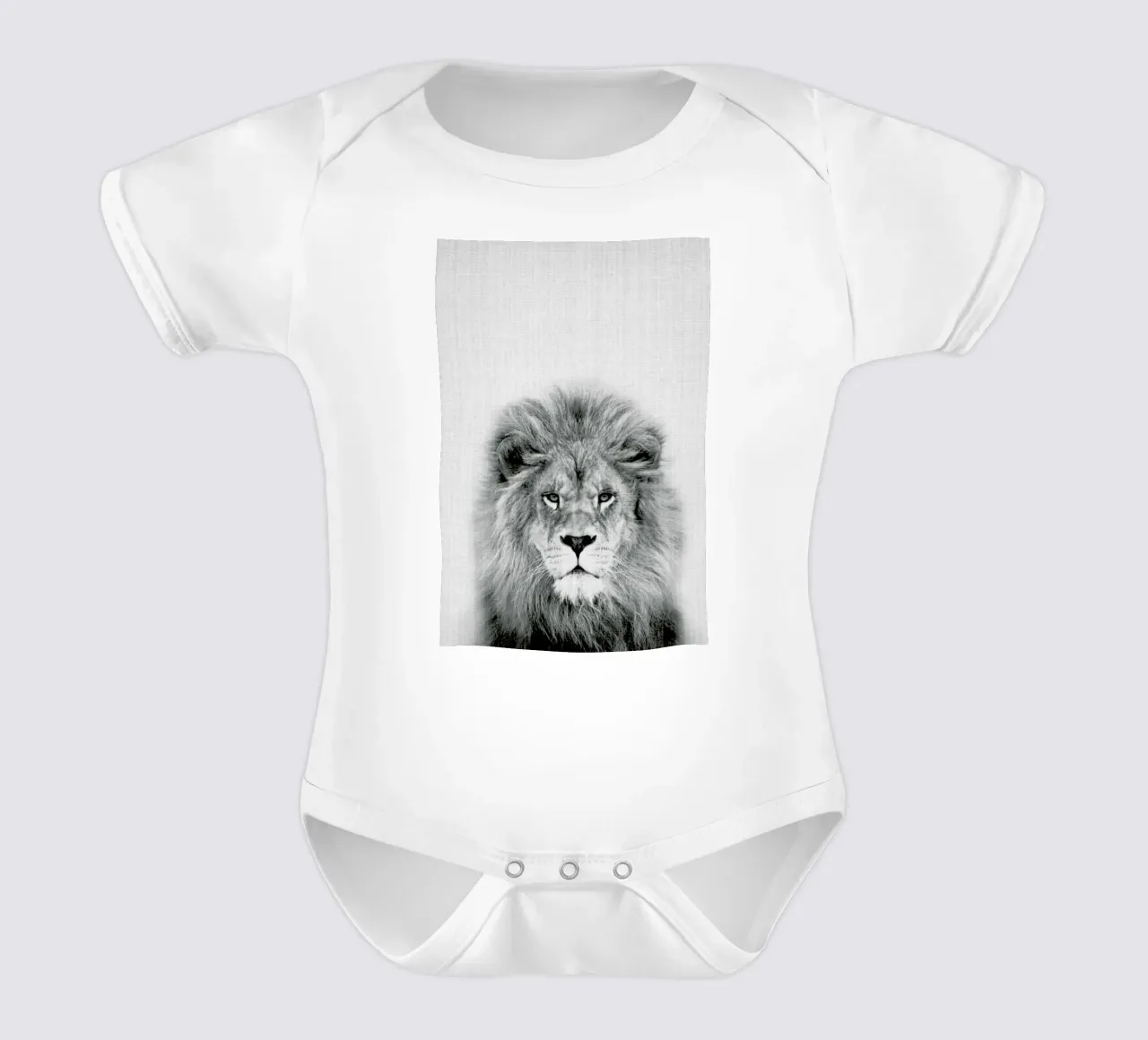 Peekaboo Lion BW body neonato maniche corte da Lila x Lola