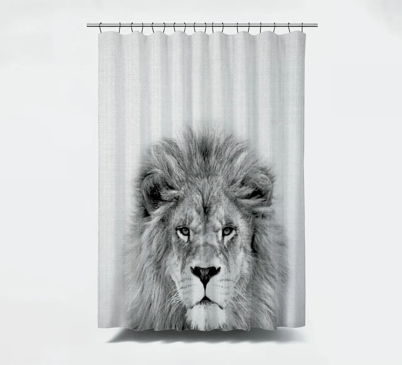Peekaboo Lion BW tenda da doccia da Lila x Lola