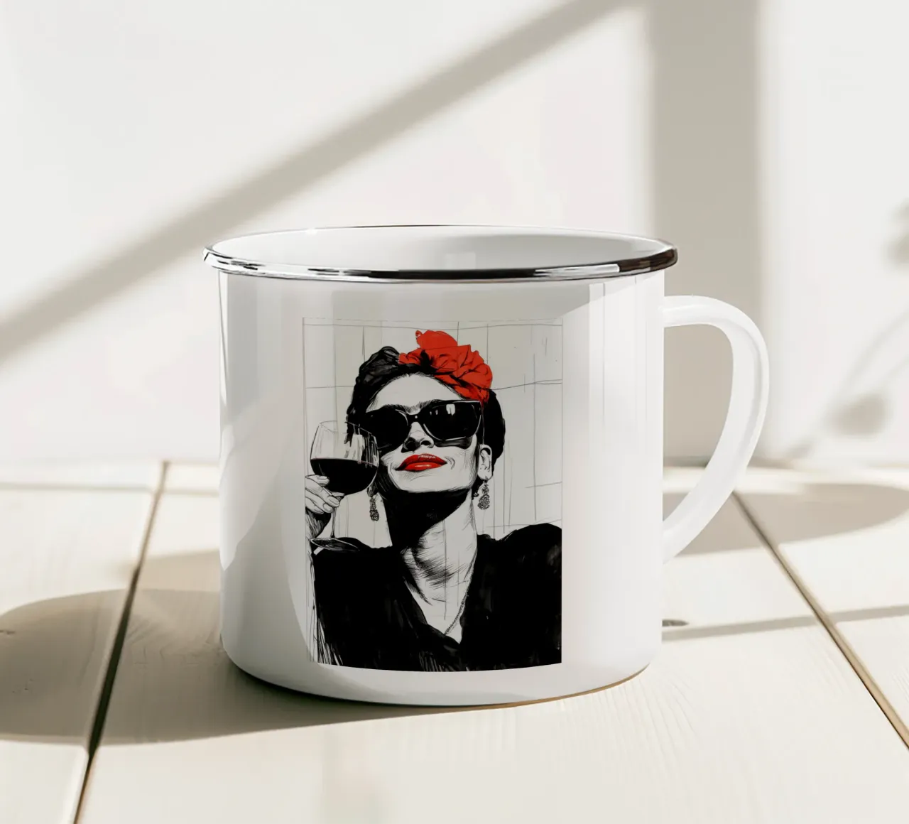 Rossetto rosso tazza in smalto da Justyna Jaszke JBJart