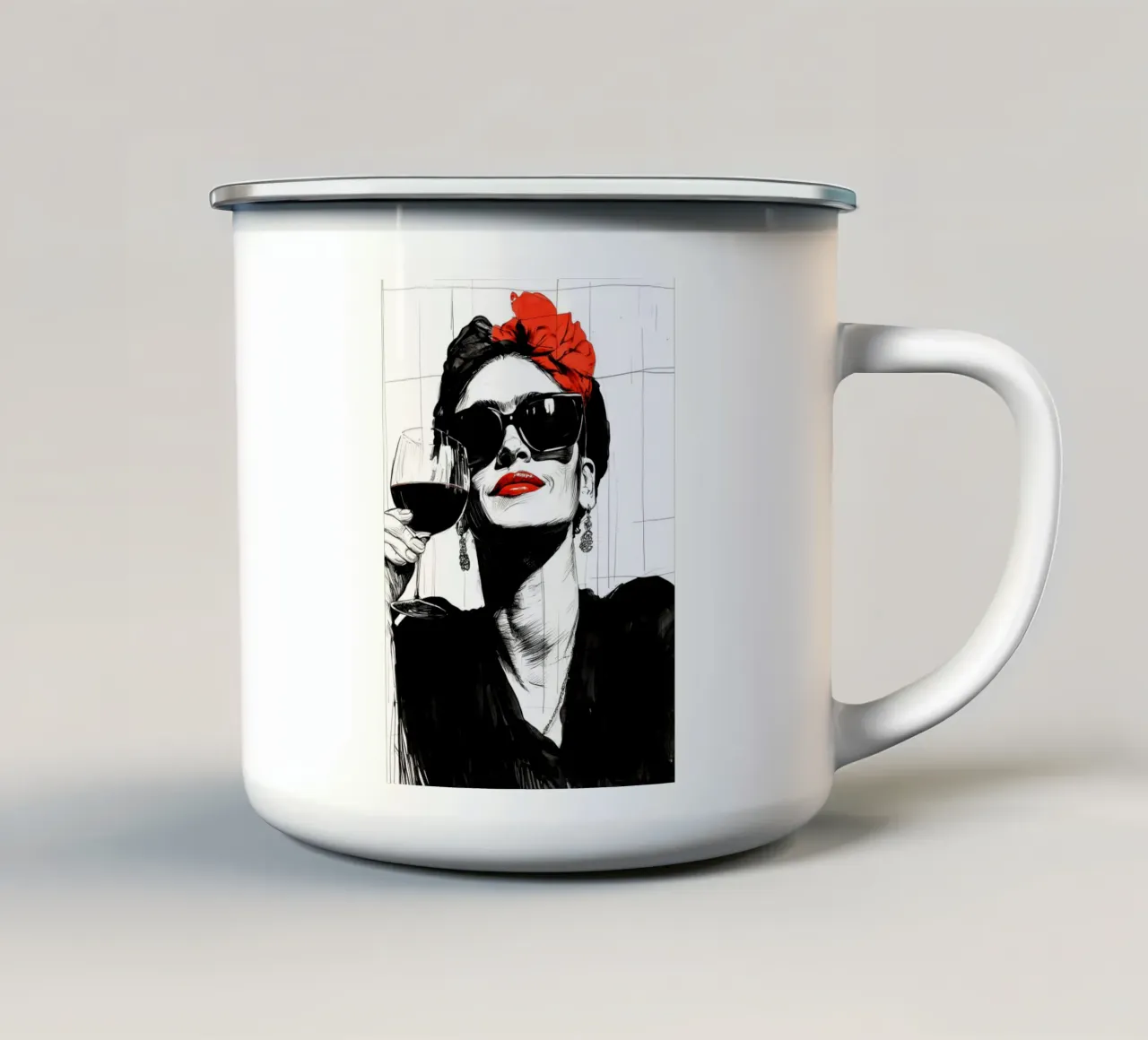 Rossetto rosso tazza in smalto da Justyna Jaszke JBJart