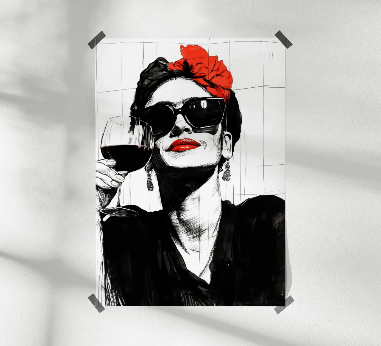 Red lipstick hahnemühle by Justyna Jaszke JBJart