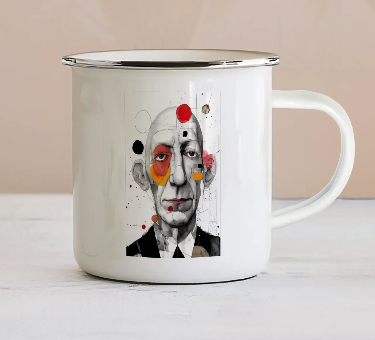 Pittore di ritratti tazza in smalto da Justyna Jaszke JBJart