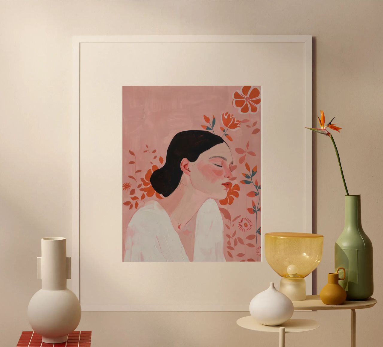 Abstrakt Rosa Poster, Moderne Menschen Wandkunst Zeitgenössisch Poster von Boheme
