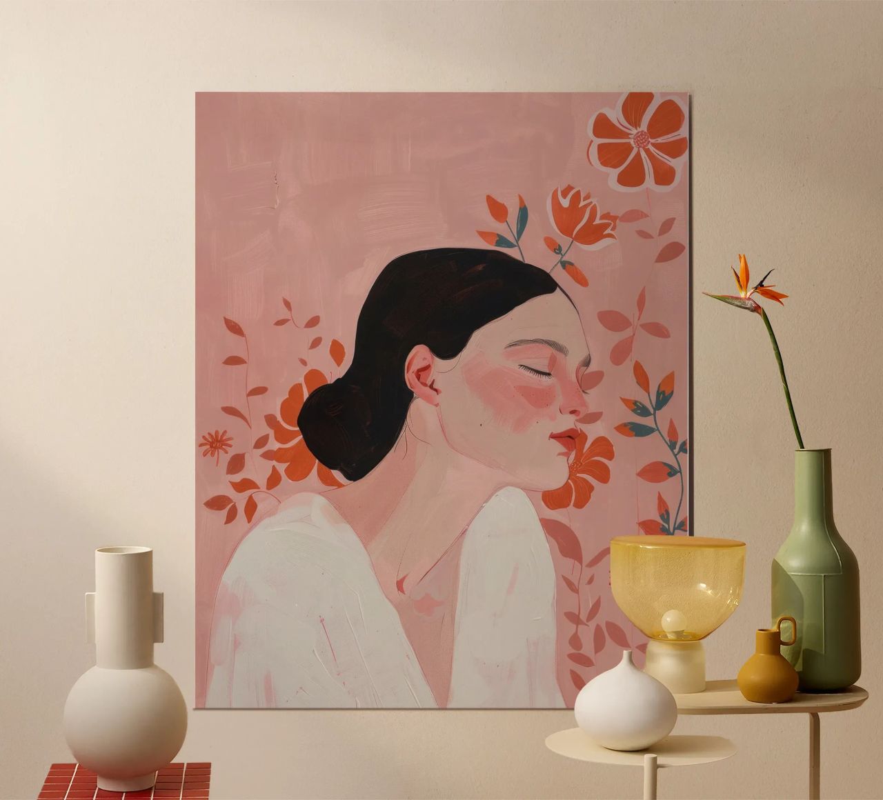 Abstrakt Rosa Poster, Moderne Menschen Wandkunst Zeitgenössisch Poster von Boheme