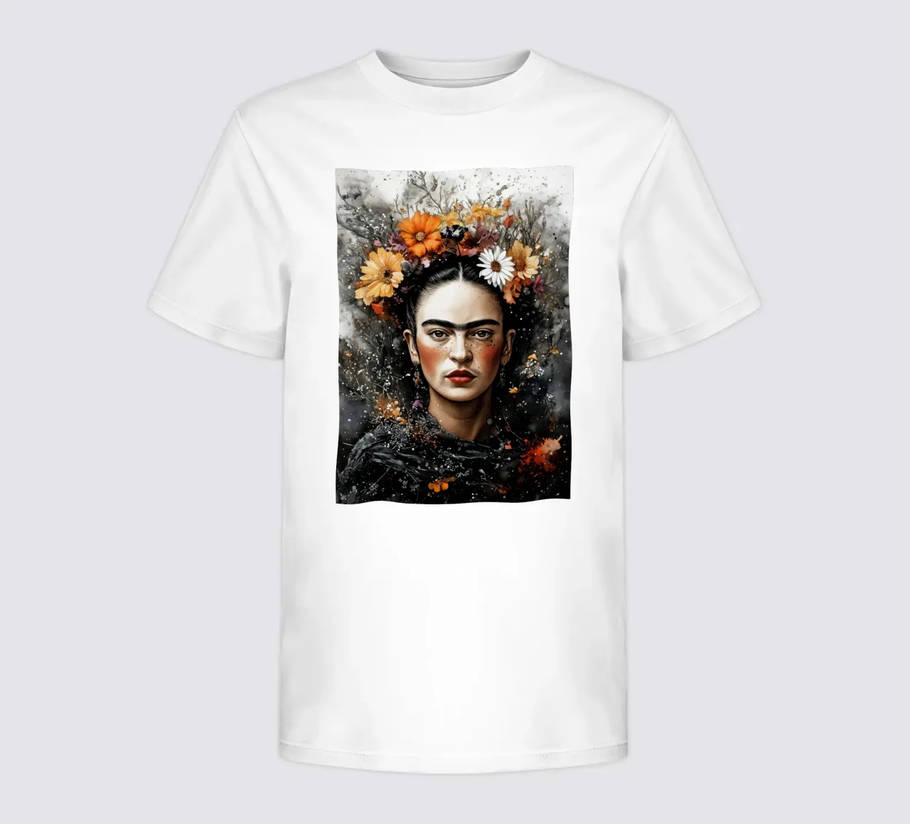 Frida portrait kids t-shirt by Justyna Jaszke JBJart