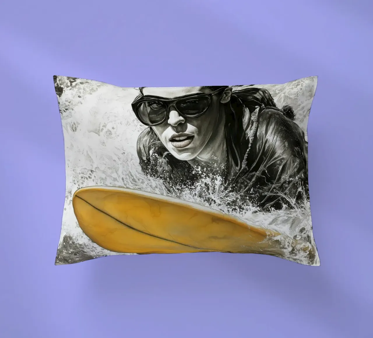Ragazza che fa surf cuscino da Justyna Jaszke JBJart