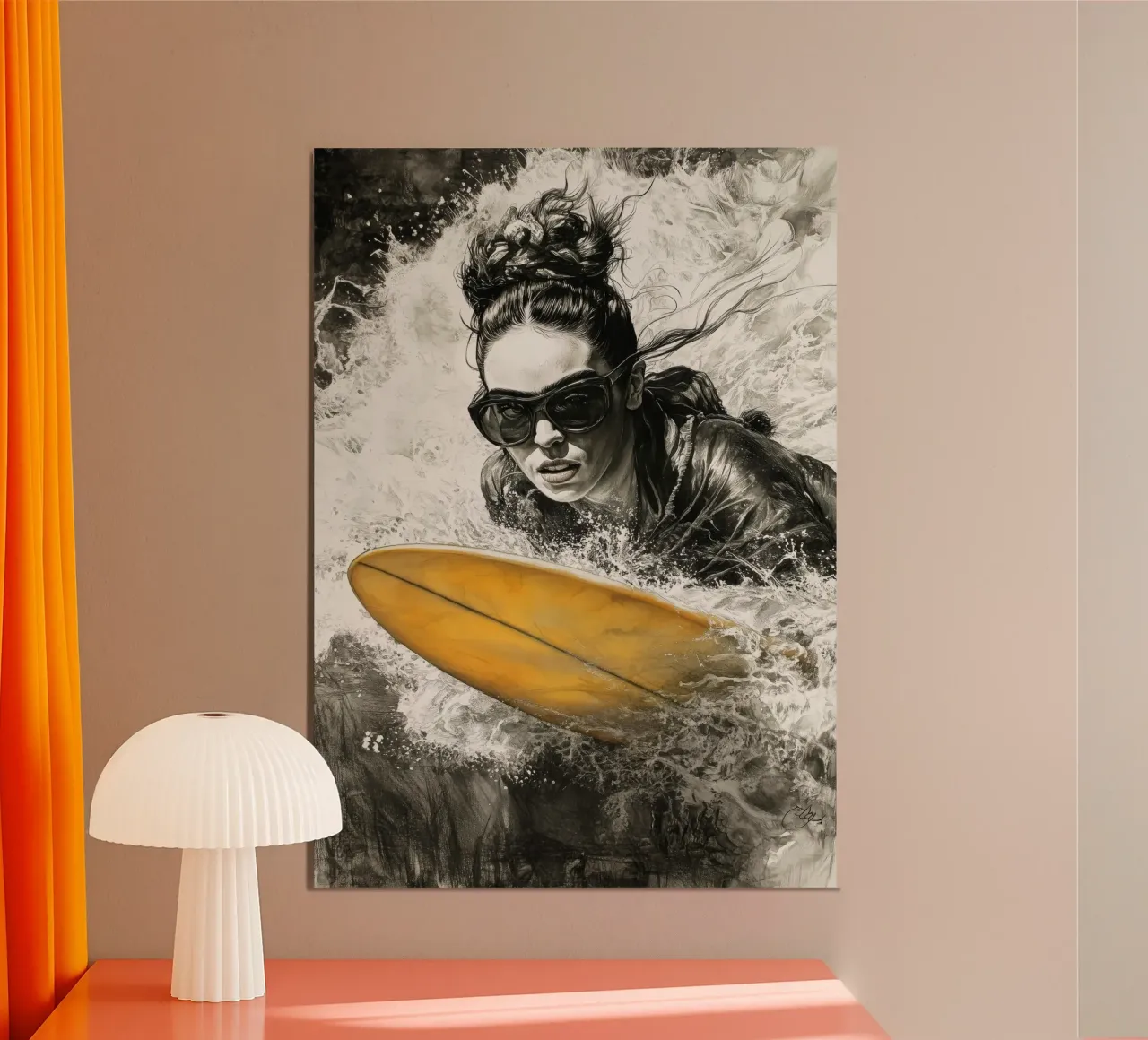Ragazza che fa surf poster da Justyna Jaszke JBJart