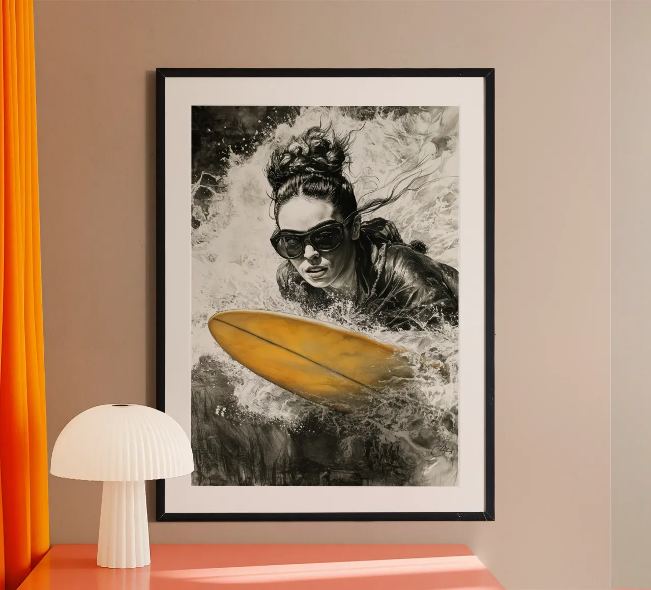 Ragazza che fa surf poster da Justyna Jaszke JBJart