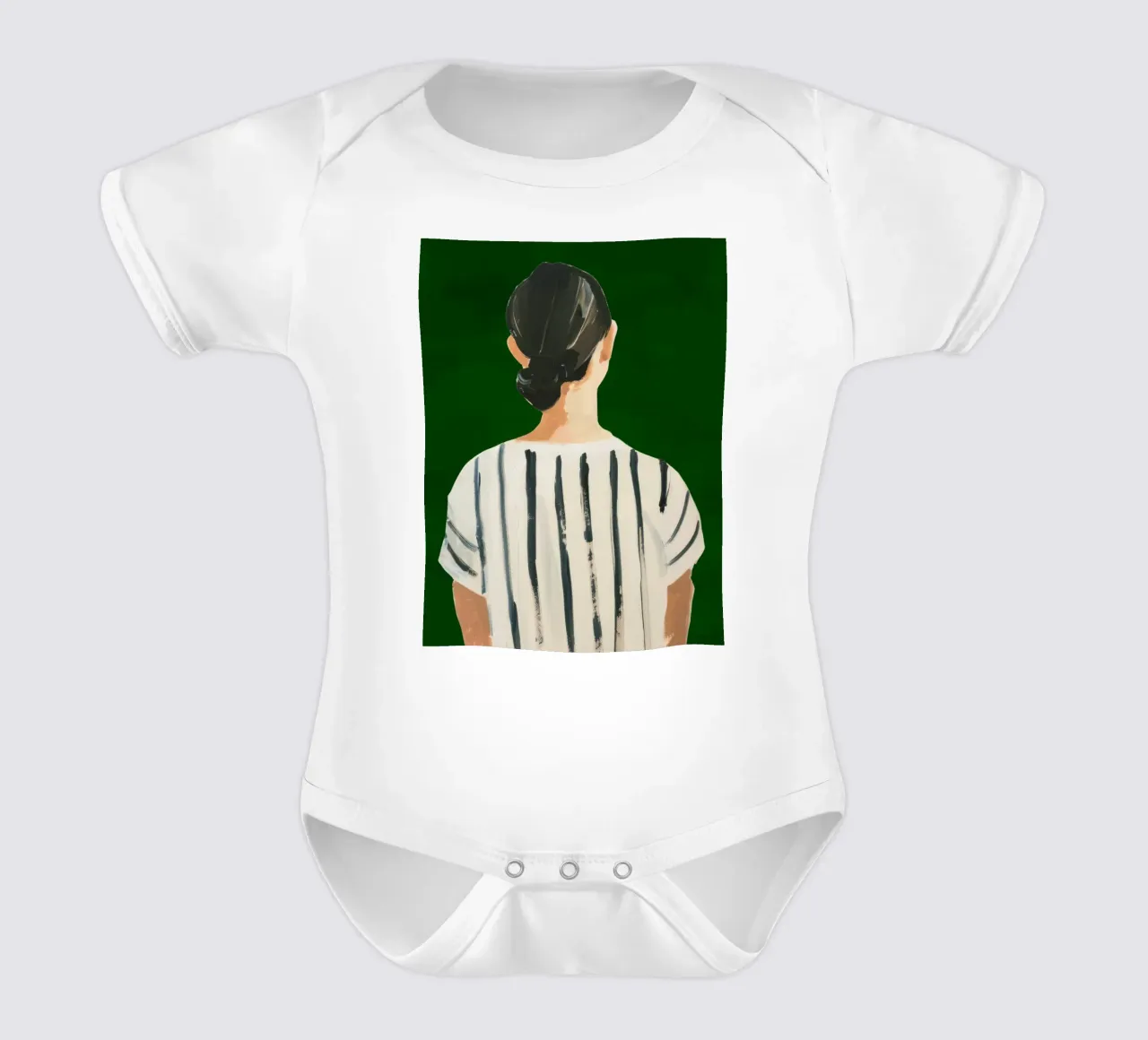 Abstract Emerald Green Illustration, Modern Woman Poster short-sleeve baby romper by Boheme