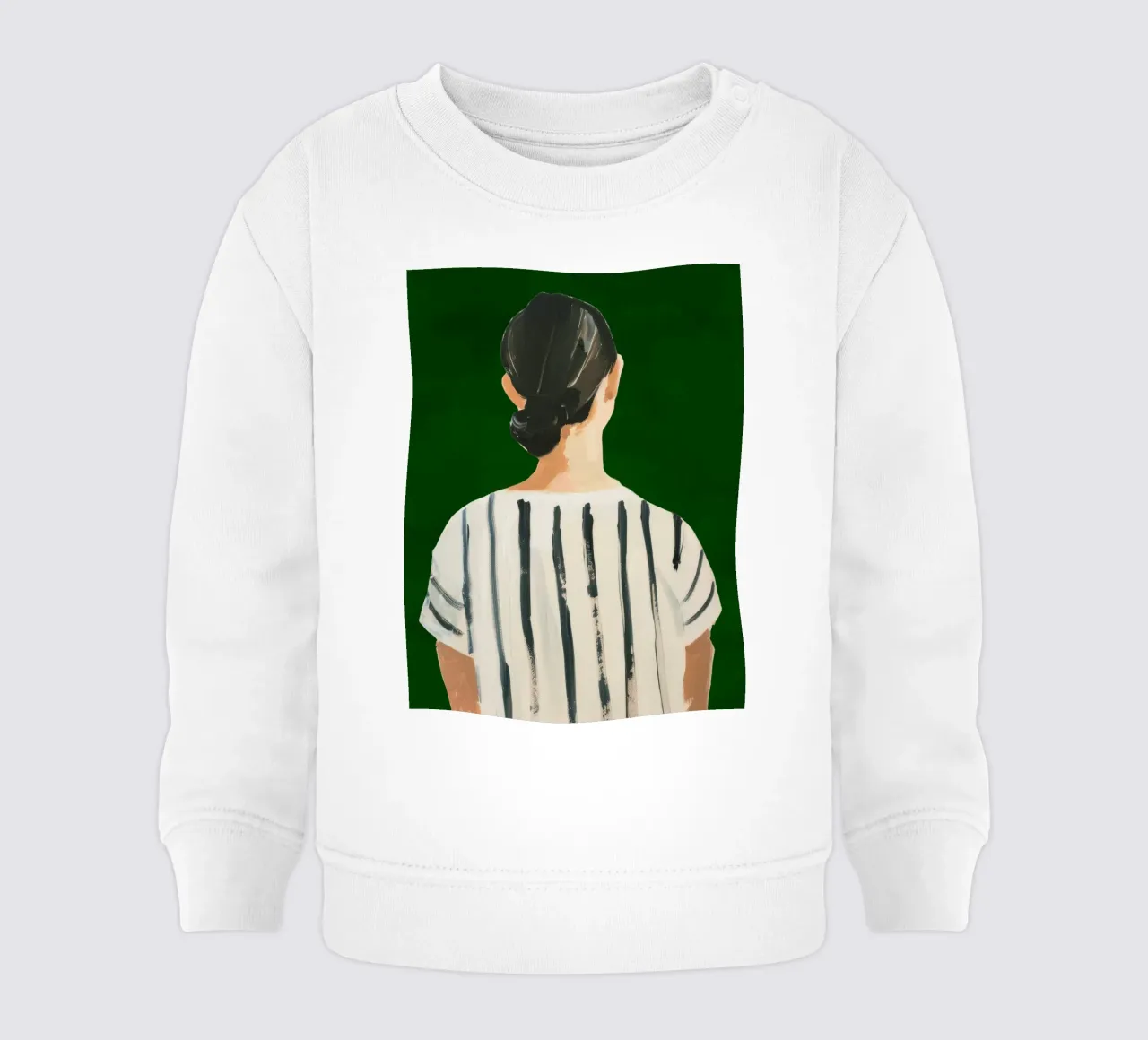 Ilustración abstracta verde esmeralda, cartel de mujer moderna sudadera de bebé de Boheme