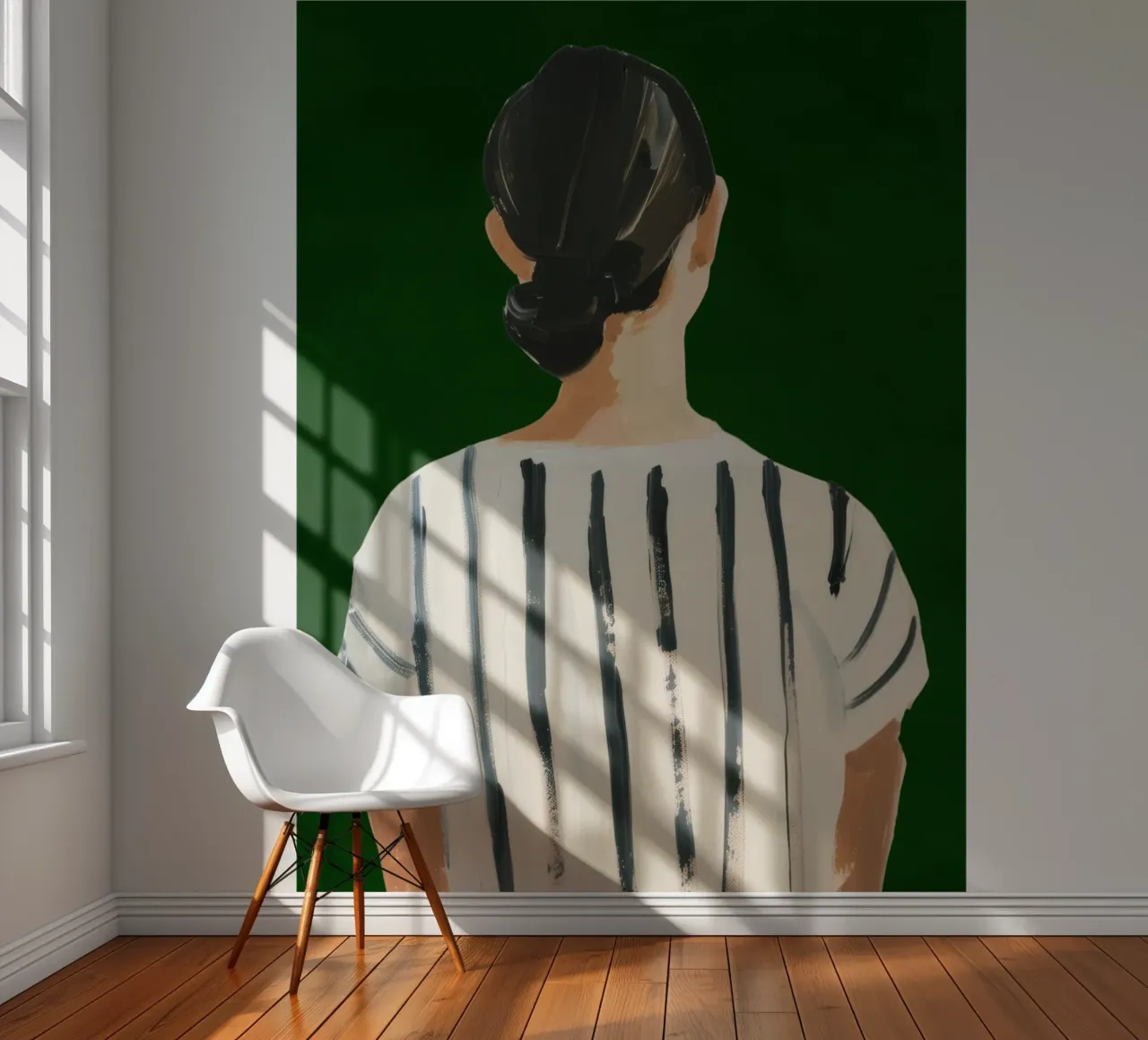 Abstract Emerald Green Illustration, Modern Woman Poster photo wallpaper by Boheme