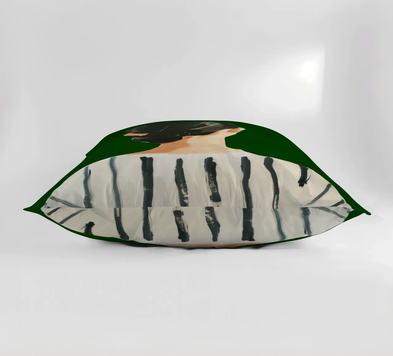 Abstract Emerald Green Illustration, Modern Woman Poster decorative cushion by Boheme