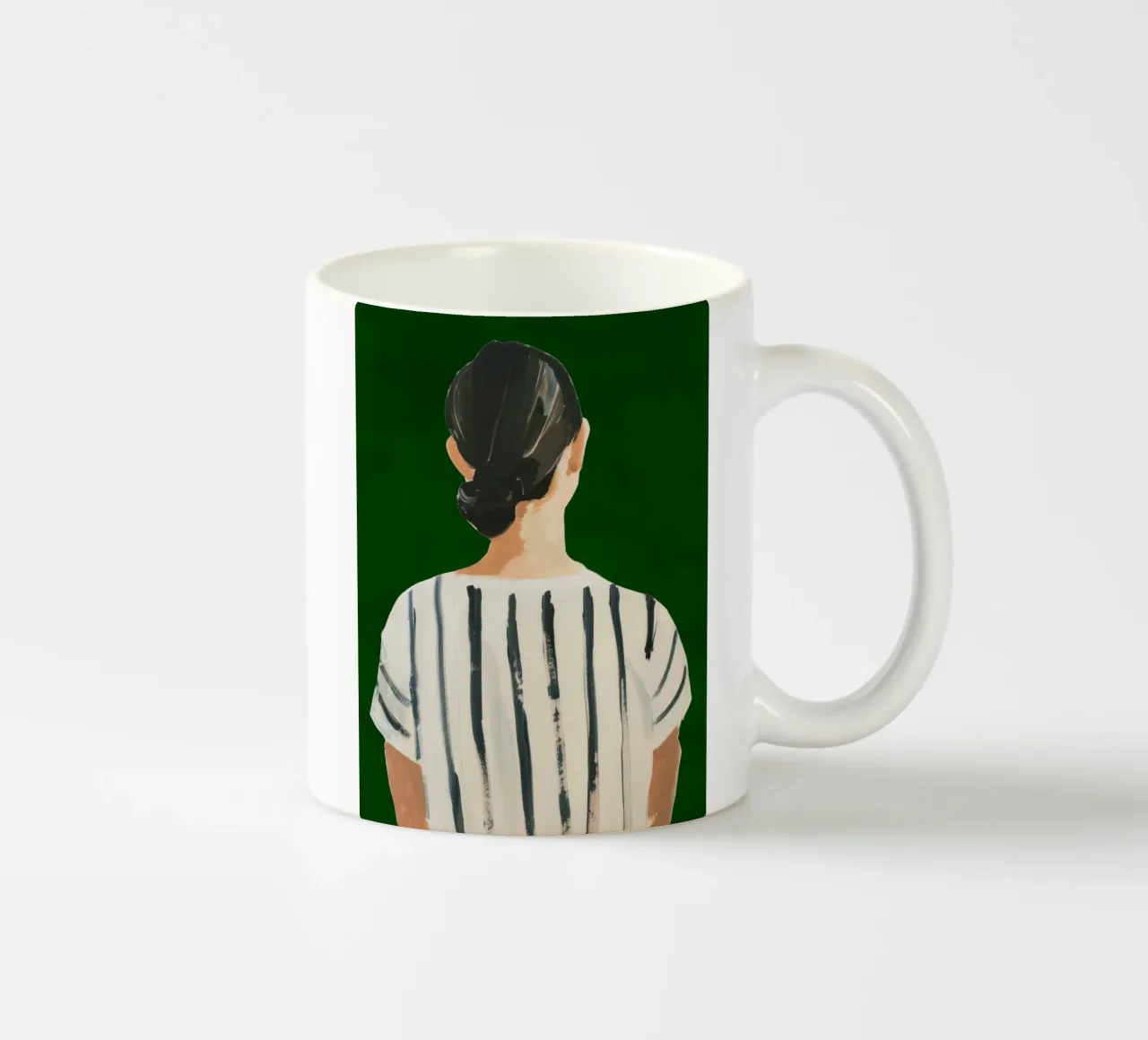 Abstract Emerald Green Illustration, Modern Woman Poster ceramic mug by Boheme
