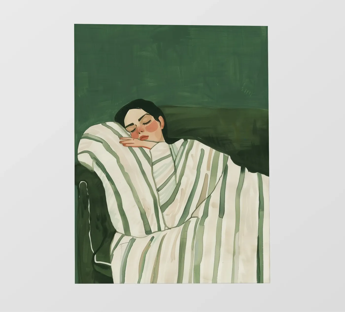 Poster verde smeraldo, donna illustrazione astratta Arte moderna carta da parati fotografica da Boheme