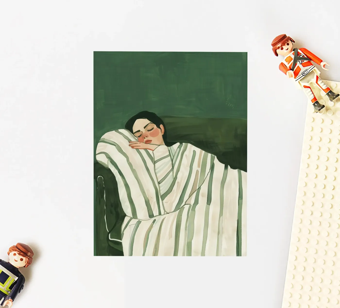 Emerald Green Poster, Woman Abstract Illustration Modern Art adesivo da Boheme