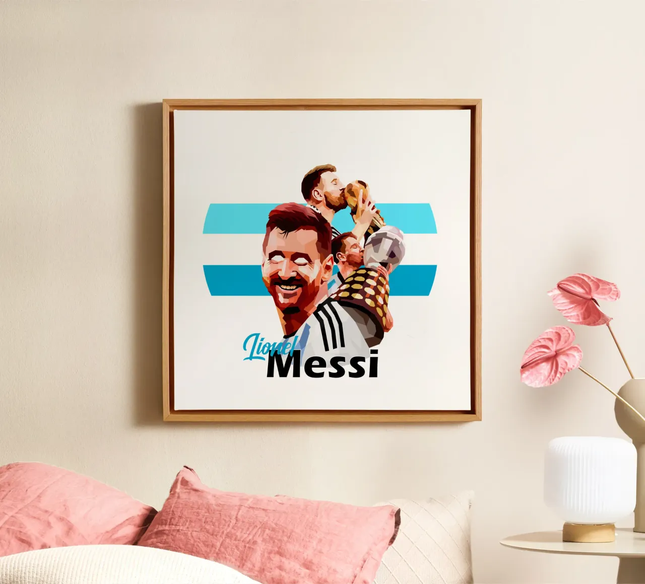 Lionel Messi Championes tela con Cornice a cassetta da WPAP MALANG