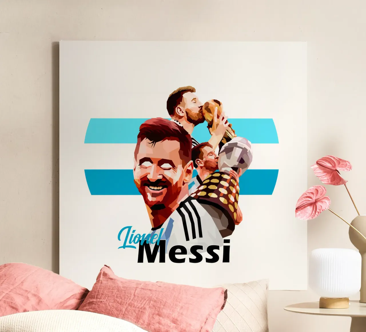 Lionel Messi Championes tela con Cornice a cassetta da WPAP MALANG