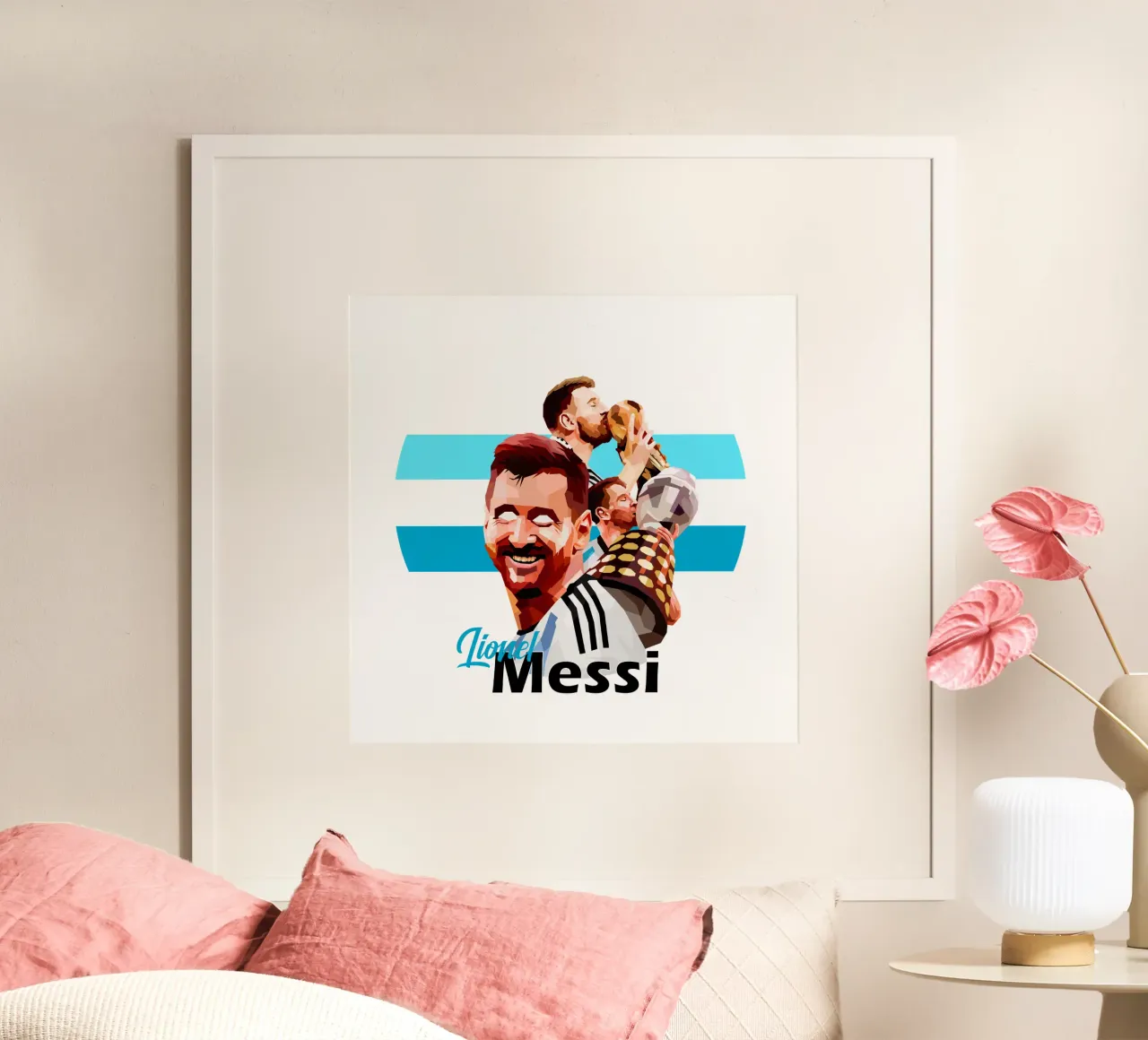 Lionel Messi Championes poster con telaio in alluminio da WPAP MALANG