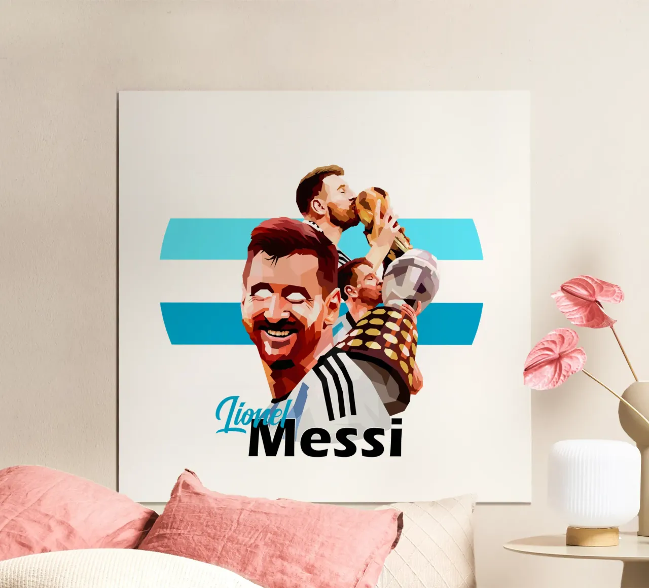 Lionel Messi Championes poster con telaio in alluminio da WPAP MALANG