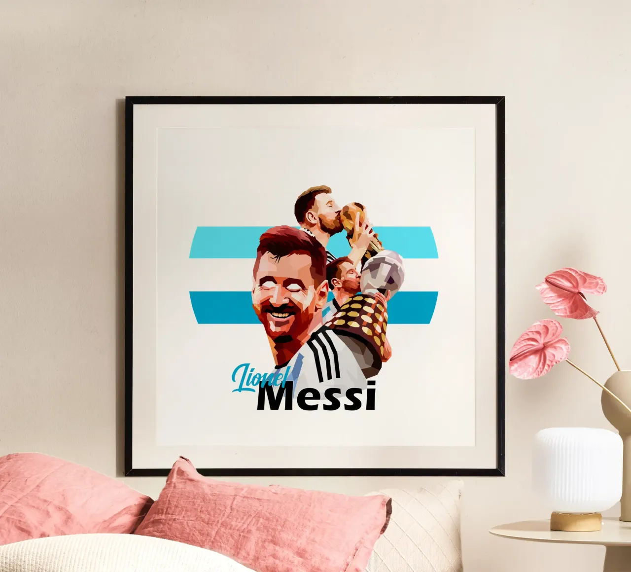 Lionel Messi Championes poster con telaio in alluminio da WPAP MALANG