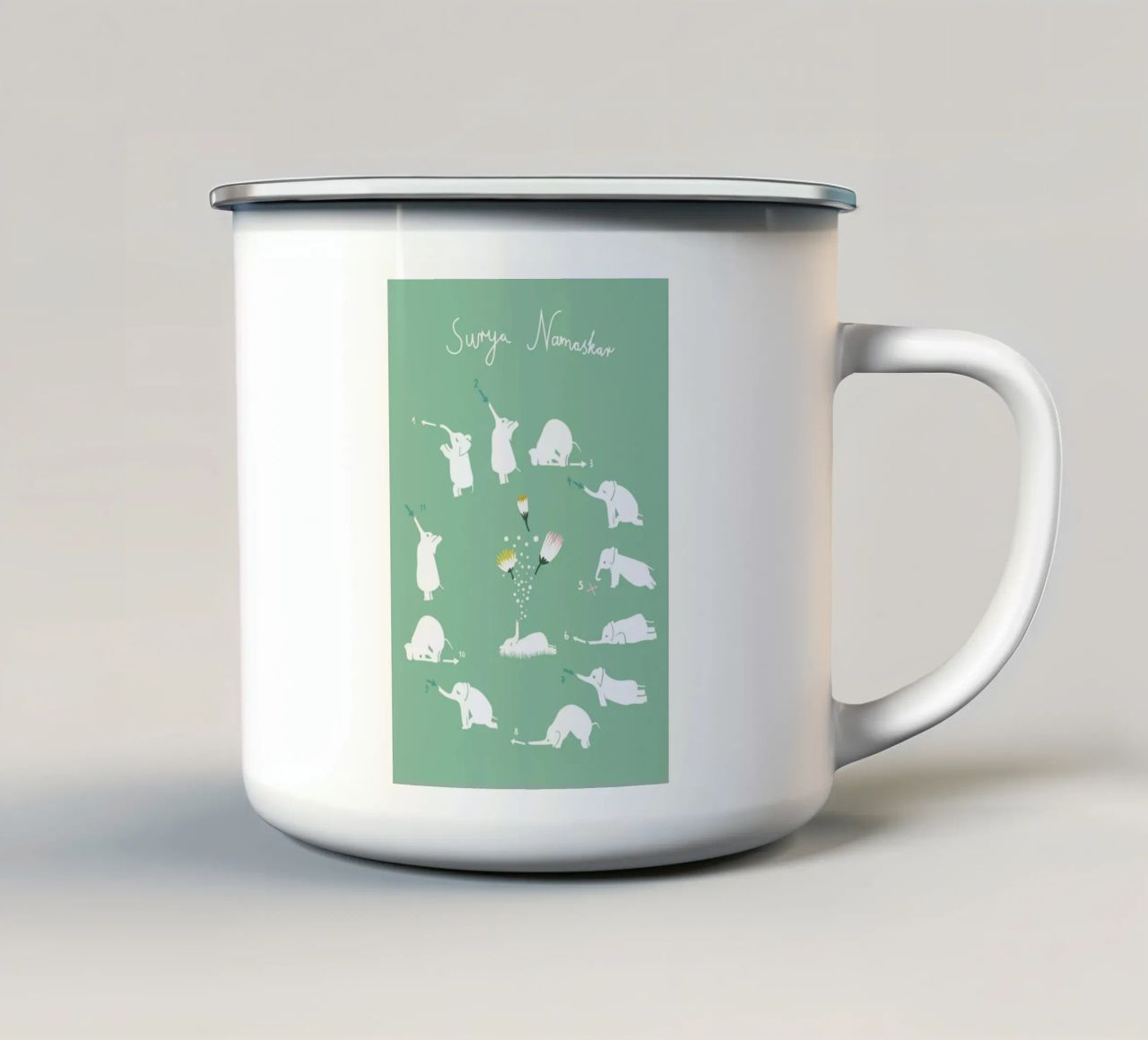 Sun Greeting tazza in smalto da Monika Aichele