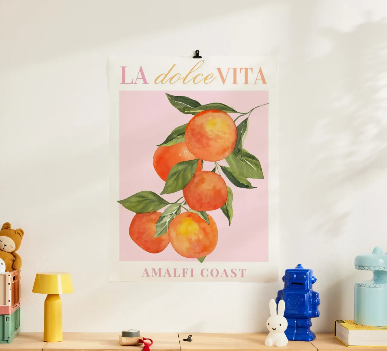 La Dolce Vita Orange Illustration, Italian Fruit Poster poster by TheCocktailClub