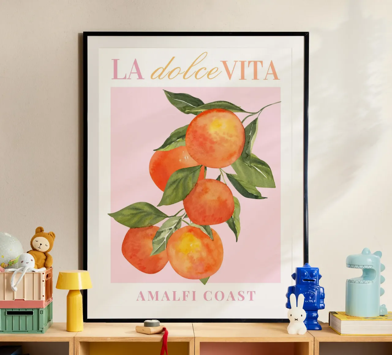 La Dolce Vita Orange Illustration, Italian Fruit Poster poster by TheCocktailClub