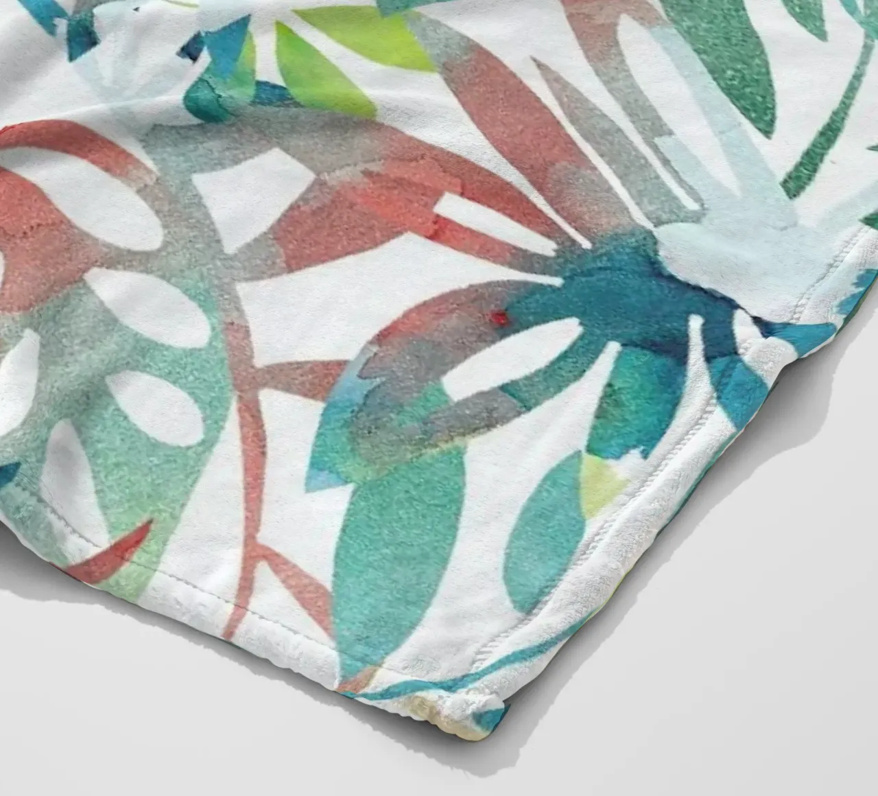 Jungle Leaves Light fleece blanket by Farina Kuklinski