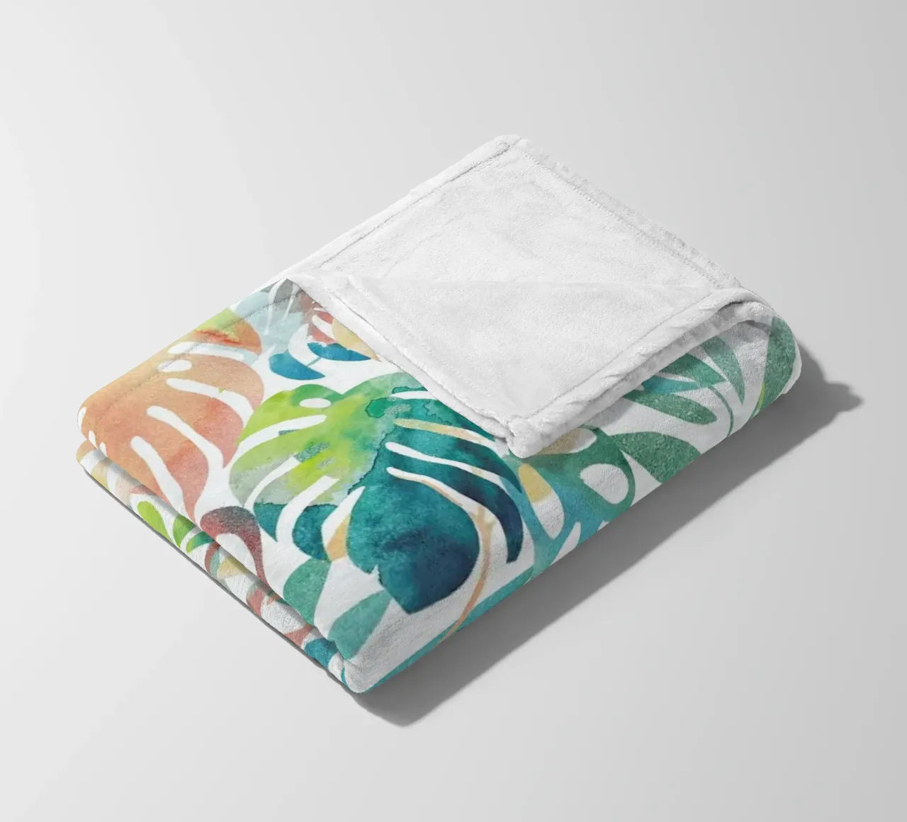 Jungle Leaves Light fleece blanket by Farina Kuklinski