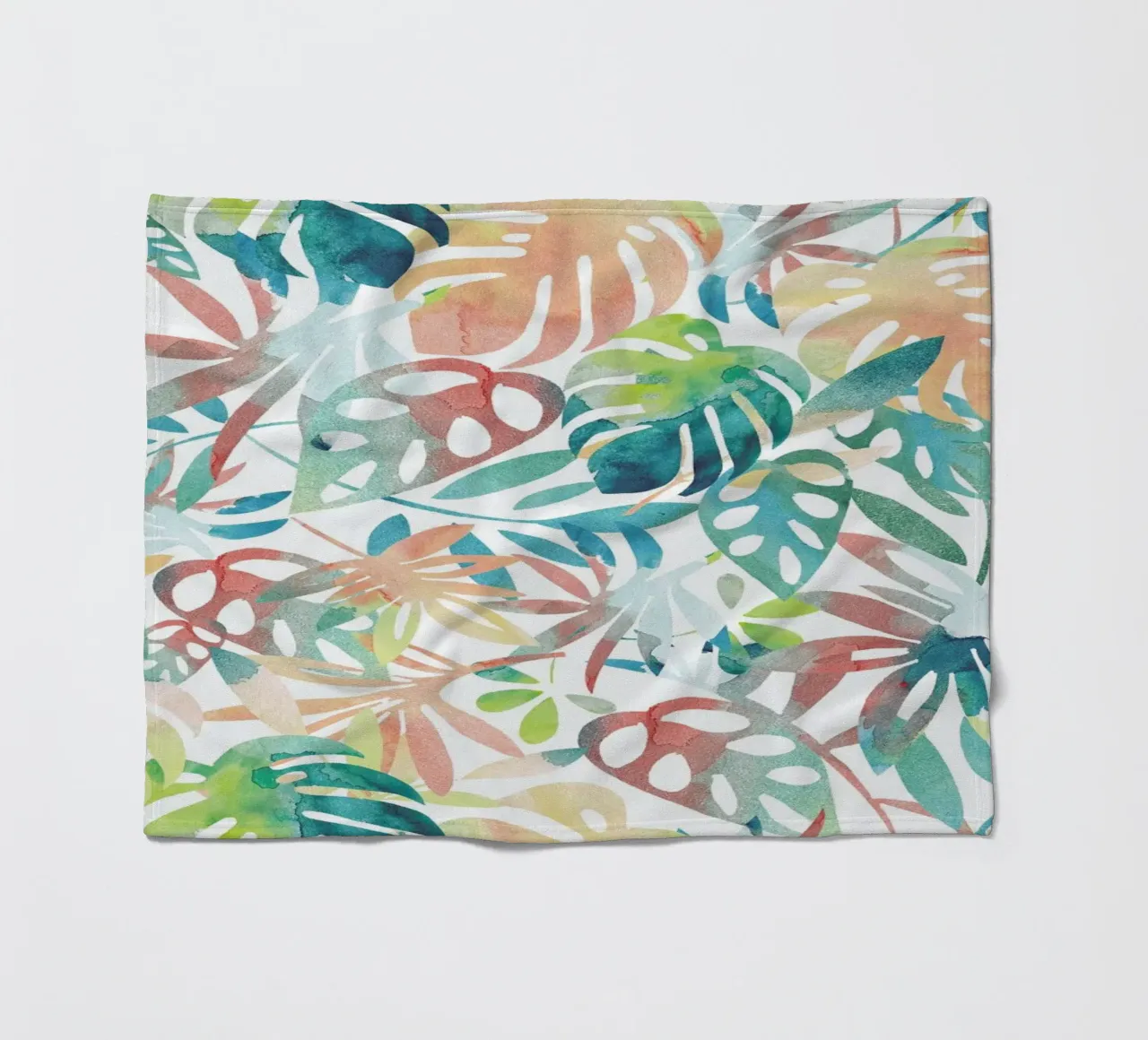Jungle Leaves Light fleece blanket by Farina Kuklinski