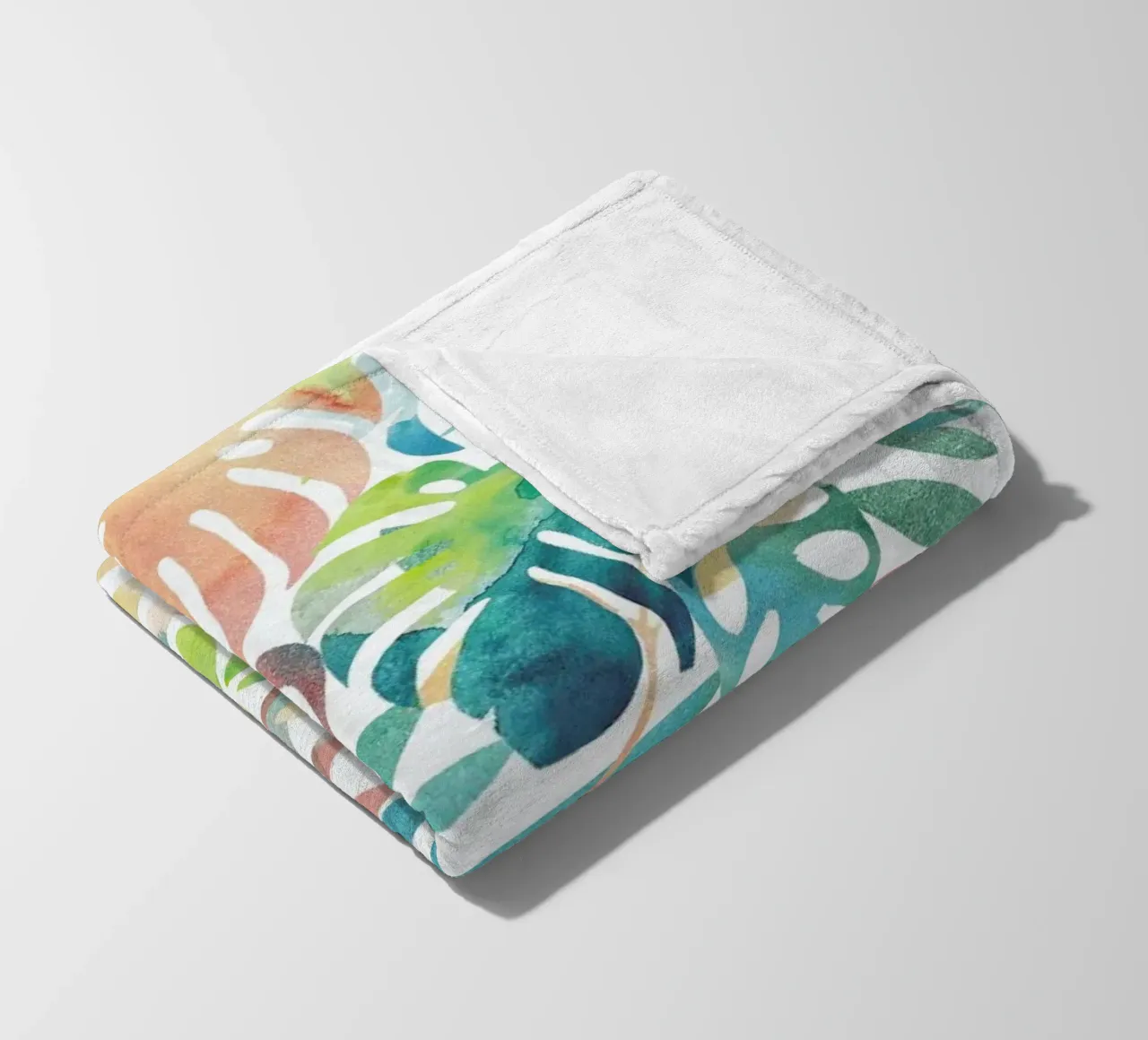 Jungle Leaves Light fleece blanket by Farina Kuklinski
