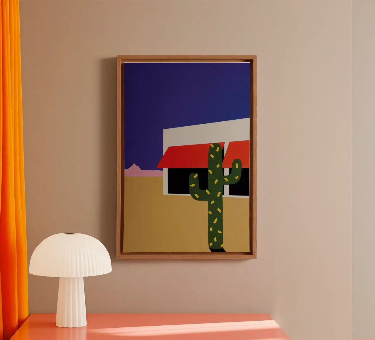 Boutique With Cactus canvas met Baklijst van Rosi Feist