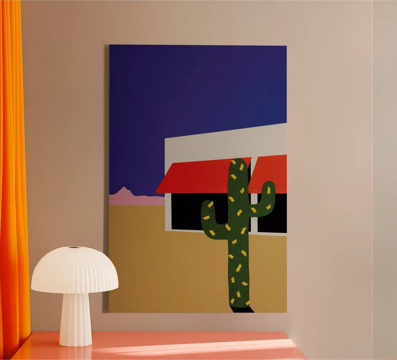 Boutique With Cactus canvas met Baklijst van Rosi Feist