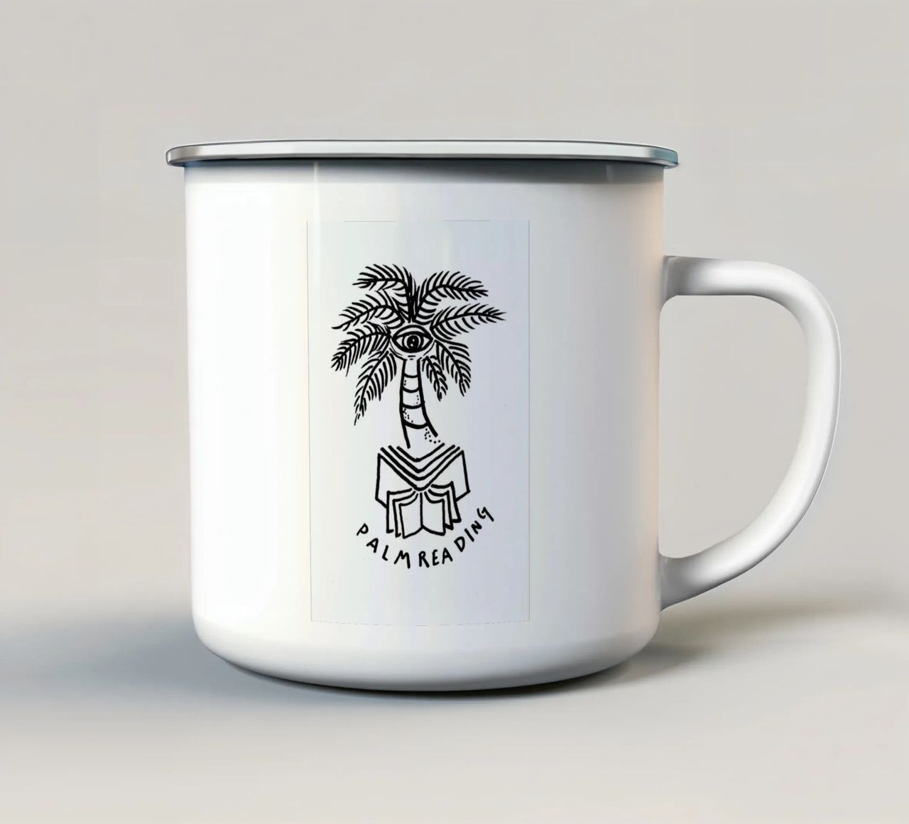 Palm Reading White tazza in smalto da Daniela Roessler